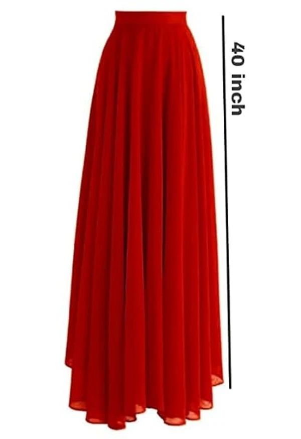 Radhika 'n' Dhaanya creation Georgette Long Flare Skirt (Red,Style And Comfort) For Women's An - XL