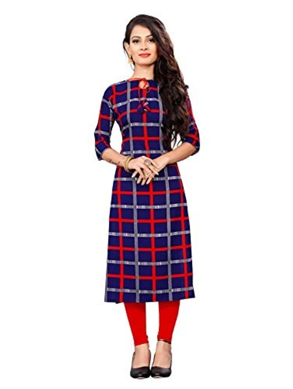 MS VHCK ENTERPRISE Women's for Stylish Latest Prined Crepe A-line Kurti Kurtis Kurta - XS