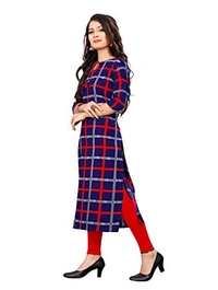 MS VHCK ENTERPRISE Women's for Stylish Latest Prined Crepe A-line Kurti Kurtis Kurta - XS