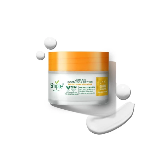 Simple Protect N Glow Vitamin C Moisturising Glow Gel| With Yuzu Lemon| For all Skin Types| No Colour, Perfume| No Harsh Chemicals & Parabens| Tested on Sensitive Skin, 40g An