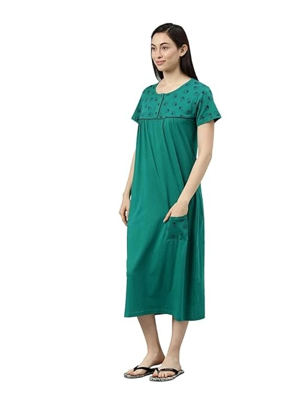 KRYPTIC Womens Printed Pure Cotton Maxi Nightdress An - XL