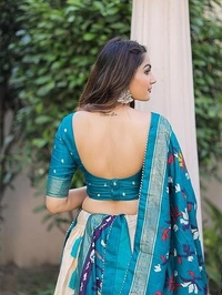 Welk fashion Women Tussar Silk With Leheriya Printed And Foil Printed Work Lahenga choli Set An