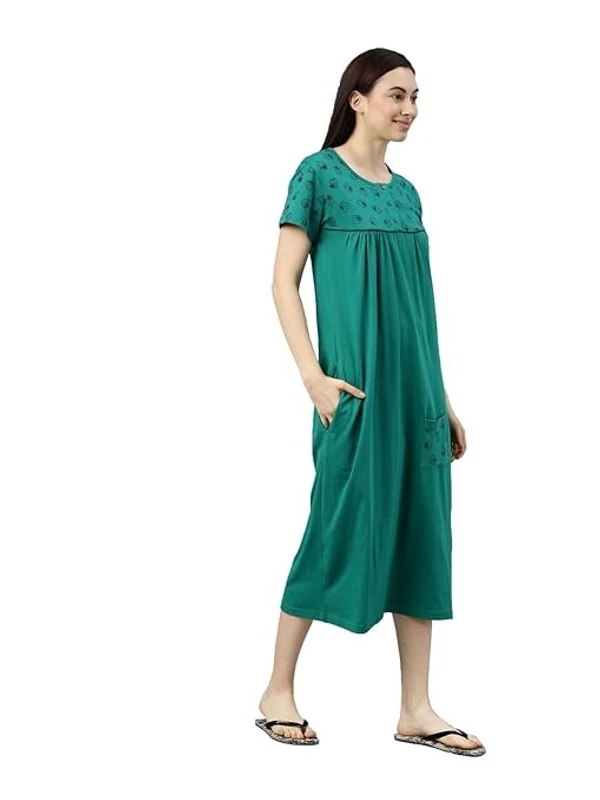 KRYPTIC Womens Printed Pure Cotton Maxi Nightdress An - XL