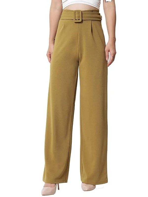 KOTTY Women's High Rise Viscose Rayon Relaxed Fit Korean Trousers aN - 30