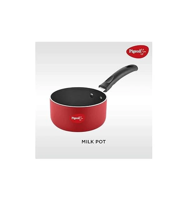 Pigeon by Stoverkraft Non-Stick Cookware Set of 7 Pc w/o Induction Base Includes Nonstick Tawa 23cm, Nonstick Fry Pan 24cm, Nonstick Kadhai with Stainless Steel Lid 24cm, Nonstick Sauce Red, Standard An