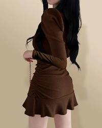 EYEBOGLER Women Slim FIT Full Sleeve Dress An - XL