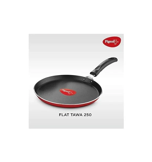 Pigeon by Stoverkraft Non-Stick Cookware Set of 7 Pc w/o Induction Base Includes Nonstick Tawa 23cm, Nonstick Fry Pan 24cm, Nonstick Kadhai with Stainless Steel Lid 24cm, Nonstick Sauce Red, Standard An