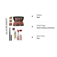 volo All In One Makeup Kit (1Pc Lipsticks,1 Eye Shadow,1 Eyeliner, 1 Kajal,) Set of 4 Pcs (Red) An