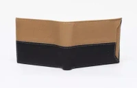 SAMTROH Tan & Black Artificial Leather Square Design Slider Wallet For Men Mo - Free Size