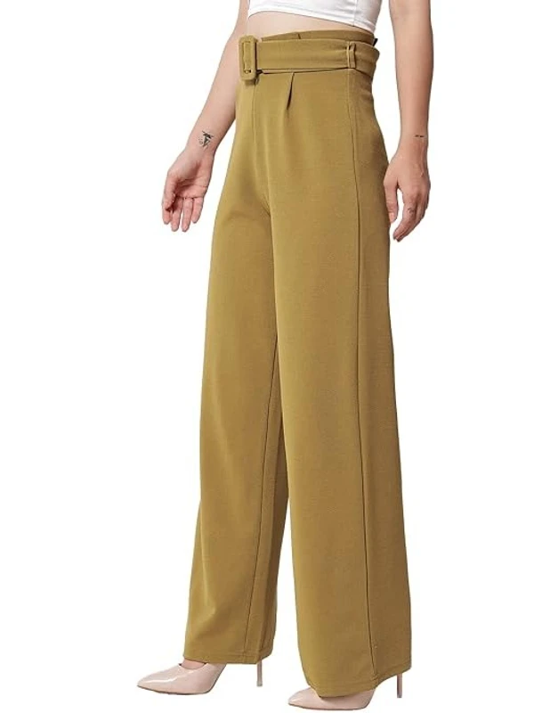 KOTTY Women's High Rise Viscose Rayon Relaxed Fit Korean Trousers aN - 34