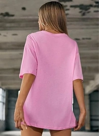London Hills Women Printed Round Neck Oversized T-Shirt | Loose Fit Drop Shoulder T-Shirt Pack of 3 An - M