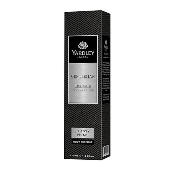 Yardley London Gentleman Classy Musk Body Perfume| The Elite Collection | No Gas Deodorant for Men| Men’s Body Perfume| 120ml An