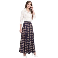 Stylum Women's Printed Rayon Blend Shirt Skirt Set An - L