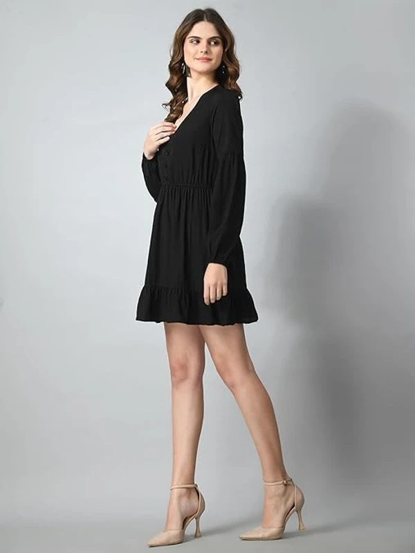Smera Mart Poly Crepe Knee Length Mini Dress for Women An - XS
