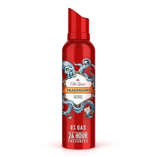 Old Spice Krakengard No Gas 24 hour Long Lasting Freshness Deodorant Perfume Body Spray For Men, 140ml An