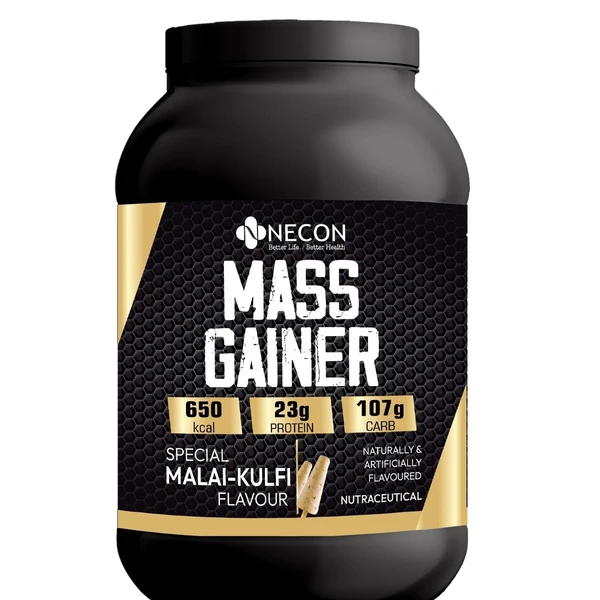 Necon Real Mass Gainer | Complex Carbohydrates | Boosts Metabolism | Reduces Muscle Breakdown Weight Gainers/Mass Gainers (Malai Kulfi, 2.2 LBS) - 1Kg