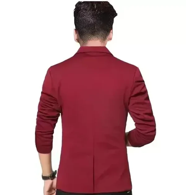 Men Solid Single Breasted Casual, Festive & Wedding Blazer Mo - M