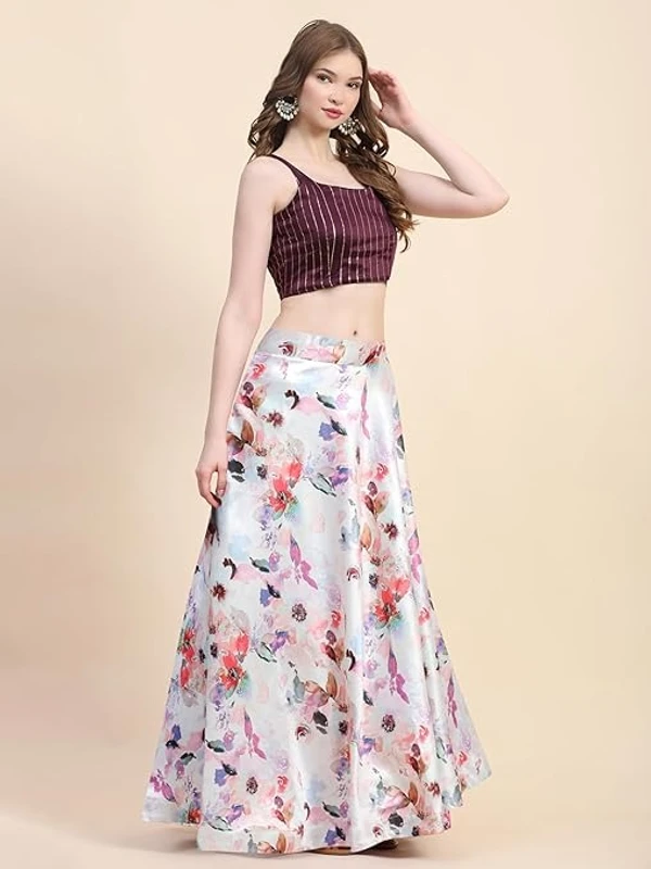 Kaithili Women's Pure Silk Printed Lehenga Choli Set For Girls - stitched lehenga choli-41 An