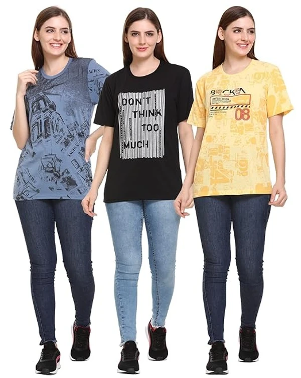SHAUN Women T-Shirt(N704WF3_$P_Pack of 3) - M