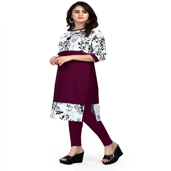 MS VHCK ENTERPRISE Women's for Stylish Latest Prined Crepe A-line Kurti Kurtis Kurta AN - 3XL