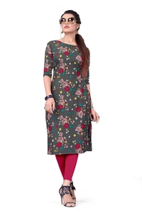 DSK Studio Women's Crepe Straight Cut Kurta_(Kurti-193_Grey Color) AN - L