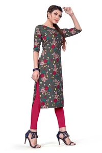 DSK Studio Women's Crepe Straight Cut Kurta_(Kurti-193_Grey Color) AN - L