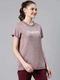 Enamor Womens Athleisure A306-Dry Fit with Antimicrobial & Sweat Wicking Crew Neck Short Sleeve Breathe Active Wear T-Shirt An - XL