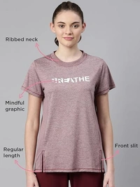 Enamor Womens Athleisure A306-Dry Fit with Antimicrobial & Sweat Wicking Crew Neck Short Sleeve Breathe Active Wear T-Shirt An - XL