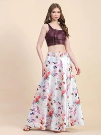 Kaithili Women's Pure Silk Printed Lehenga Choli Set For Girls - stitched lehenga choli-41 An
