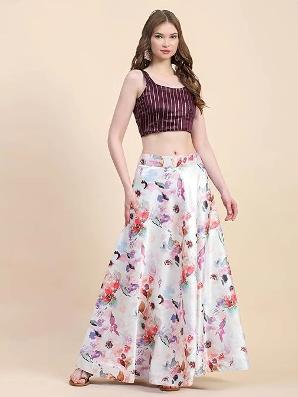 Kaithili Women's Pure Silk Printed Lehenga Choli Set For Girls - stitched lehenga choli-41 An