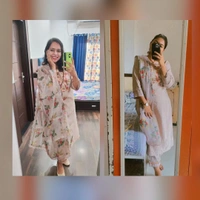 INDO ERA Women's Embroidered Straight Kurta With Pant & Dupatta Set AM - XL