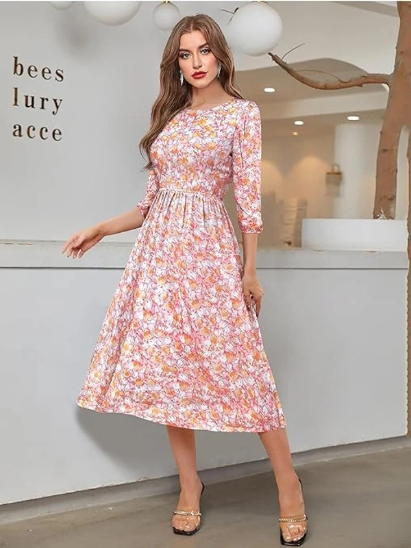 KERI PERRY Women's Georgette Floral Fit & Flared Western Dress | Dress for Women | A line | Anarkali Dress | Gown Dress | Western Dress | Exclusive Women Dress | Bollywood Dress | Dresss | Fashion An - XL