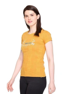 Star Touch Women Printed Casual Cotton Tshirt An - XXL