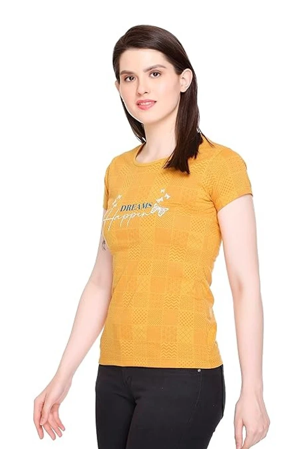 Star Touch Women Printed Casual Cotton Tshirt An - XXL