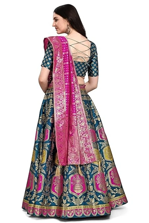 PURVAJA Women's Jacquard Semi-Stitched Lehenga choli An - Semi-Stitched