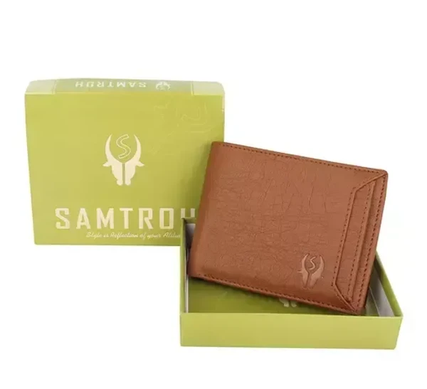 SAMTROH Tan Detachable Card Holder , Coin Pocket Artificial Leather Wallet For Men Mo - Free Size