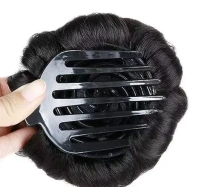 Hair Extensions For Girls 1Pc Clip In Extensions Synthetic Hair Updo Accessories Bun Hair Extension Fake Hair Buns Easy Bun Maker Bun Hair Maker Bun Hairpiece 1Pc (Black) Mo - Free Size