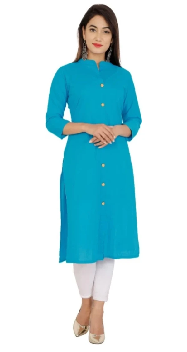 Women Solid Kurta SHP - S, Fabric Cotton Blend, Red