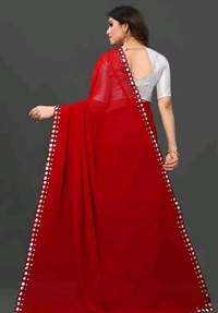 NEW FENCY GEORGETTE CUT WORK SAREE MO 0.1 - Free Size