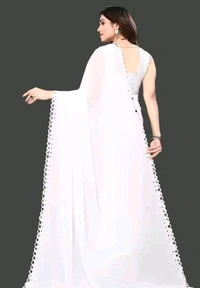 NEW FENCY GEORGETTE CUT WORK SAREE MO 0.15 - Free Size