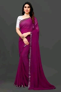 NEW FENCY GEORGETTE CUT WORK SAREE MO 0.13 - Free Size