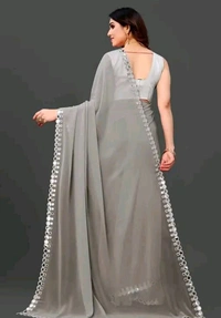 NEW FENCY GEORGETTE CUT WORK SAREE MO 0.11 - Free Size