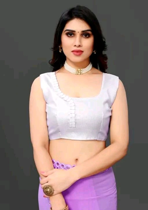 NEW FENCY GEORGETTE CUT WORK SAREE MO 0.10 - Free Size