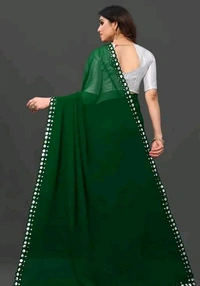 NEW FENCY GEORGETTE CUT WORK SAREE MO 0.9 - Free Size