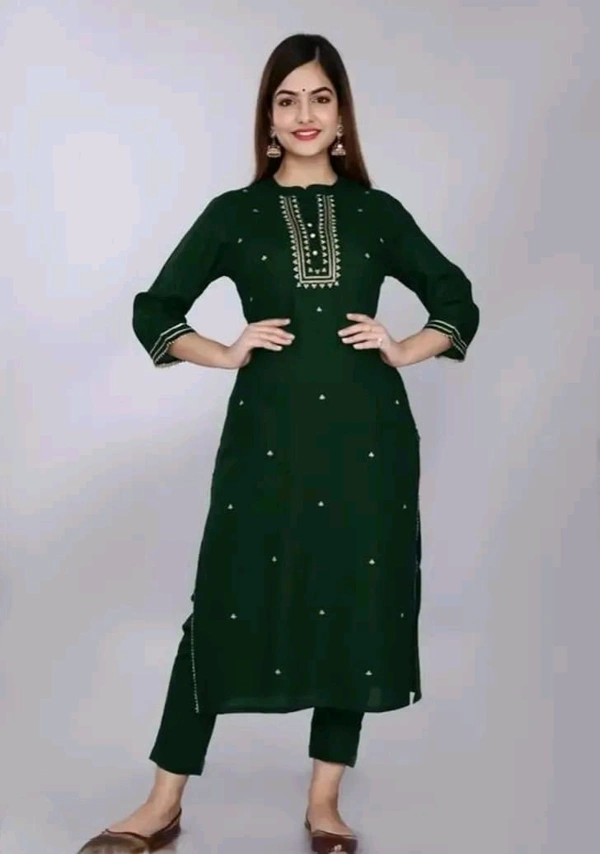 Embroidered Rayon Straight Kurtis good fit 0.1 - L