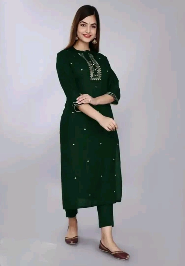 Embroidered Rayon Straight Kurtis good fit 0.1 - XL