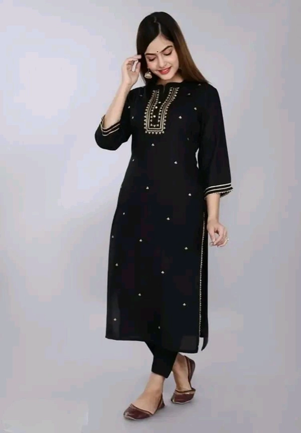 Embroidered Rayon Straight Kurtis good fit 0.2 - S