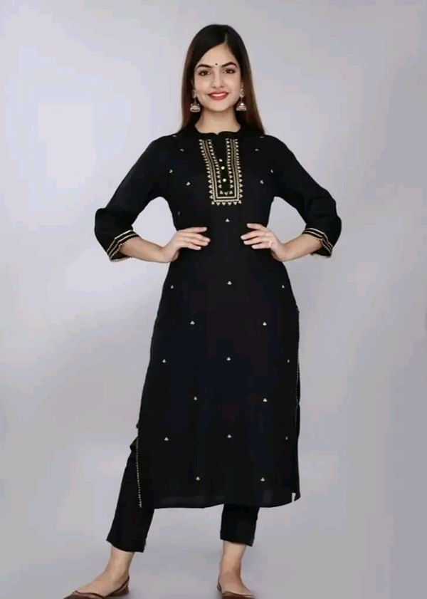 Embroidered Rayon Straight Kurtis good fit 0.2 - S