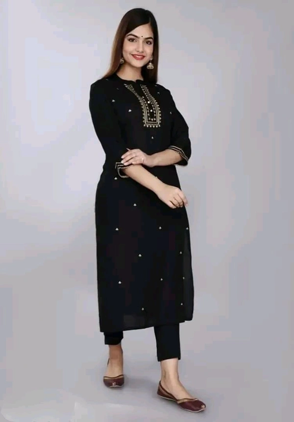 Embroidered Rayon Straight Kurtis good fit 0.2 - S