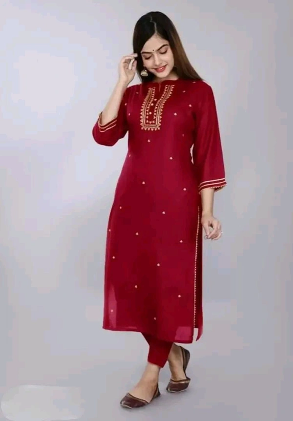 Embroidered Rayon Straight Kurtis good fit 0.3 - XL